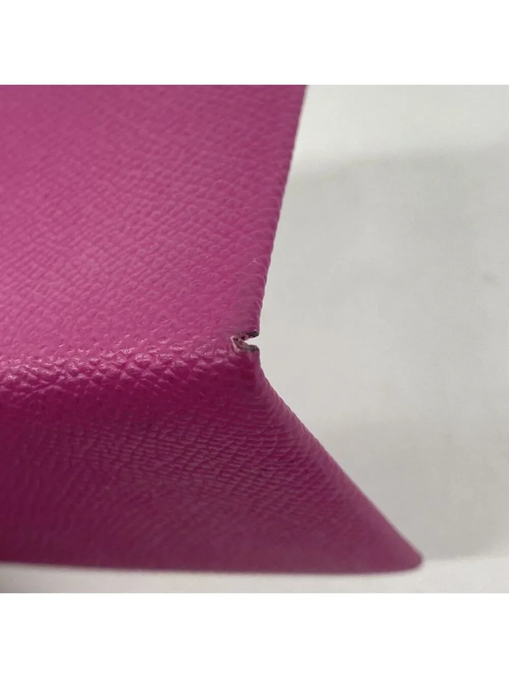 Hermes Card Case Calvi Veau Epsom Rose Purple Silver
